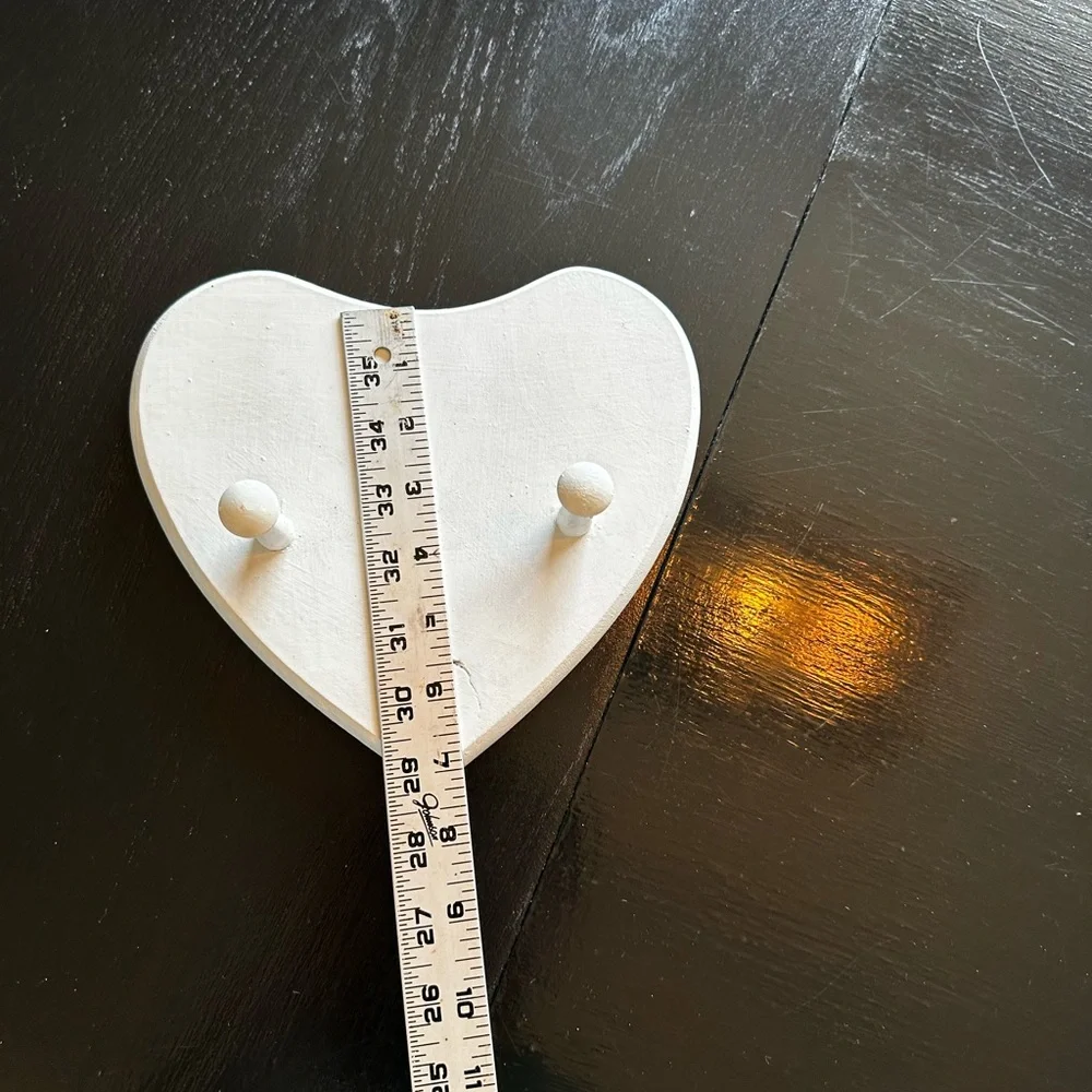 Vintage Coat Rack Heart Shaped Wood